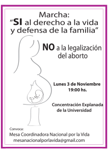 Marcha: “SI al derecho a la vida y defensa de la familia”