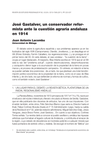 José Gastalver, un conservador refomista ante la cuestión agraria