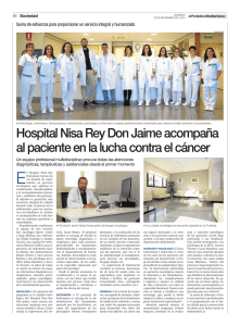 Hospital Nisa Rey Don Jaime acompaña al paciente en la lucha