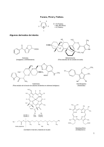 1 Furano, Pirrol y Tiofeno. Algunos derivados de interés: