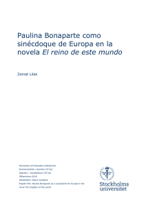 Paulina Bonaparte como sinécdoque de Europa en la novela El