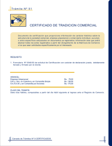 certificado de tradicion comercial