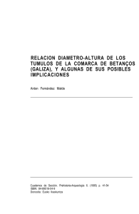 Relación diámetro-altura de los túmulos de la comarca de Betanços