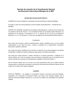 Decreto de creación de la Coordinación General de Educación