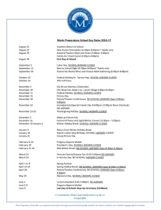 Marin Preparatory School Key Dates 2016-17
