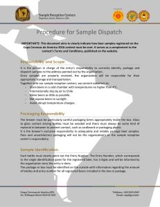 Procedure for Sample Dispatch