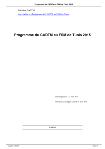 Programme du CADTM au FSM de Tunis 2015