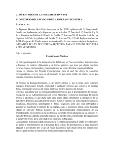 Iniciativa de Ley de Entrega-Recepción para el Estado de Puebla y