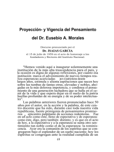 Proyección- y Vigencia del Pensamiento del Dr. Eusebio A. Morales