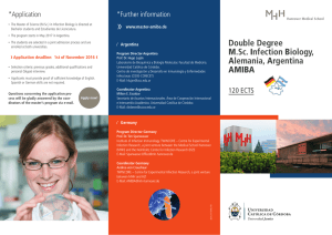 Double Degree M.Sc. Infection Biology, Alemania, Argentina AMIBA