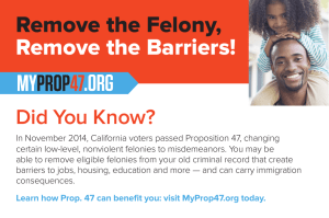 Remove the Felony, Remove the Barriers! .ORG