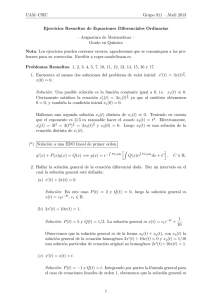 Abril 2013 Ejercicios Resueltos de Equaciones Diferenciales