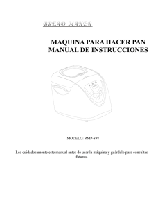 Manual Máquina para hacer Pan RMP838