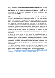 EIOPA publica su opinión dirigida a las instituciones de la Unión