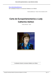 Carta de Europarlamentarios a Lady Catherine Ashton - CEAS
