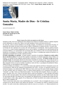 Santa María, Madre de Dios - Sr Cristina Gonzalez