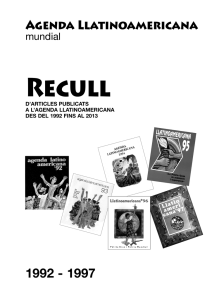 1. Recull d`articles publicats a l`Agenda Llatinoamericana 1992-2013