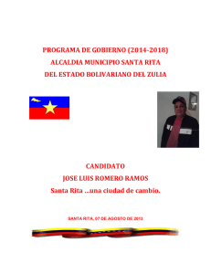 PROGRAMA DE GOBIERNO (2014-2018) ALCALDIA MUNICIPIO
