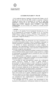 Acuerdo Plenario 3701/08 - Poder Judicial de la Provincia del Chubut