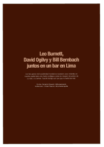 Leo Burnett, David Ogilvy y Bill Bernbach juntos en un bar en Lima