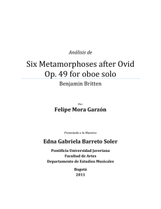 Six Metamorphoses after Ovid Op. 49 for oboe solo