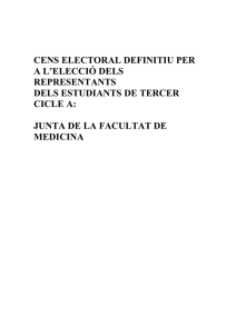 cens electoral definitiu per a l`elecció dels representants dels