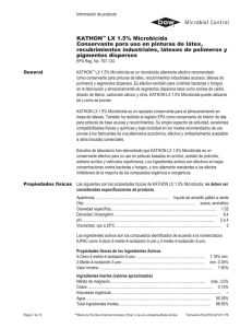 KATHON™ LX 1.5% Microbicida Conservante para uso - SDS