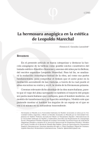 La hermosura anagógica en la estética de Leopoldo Marechal