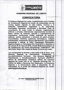 convocatoria - Gobierno Regional de Loreto
