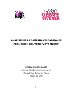 analisis de la campaña ciudadana de promocion del voto “vota mujer”