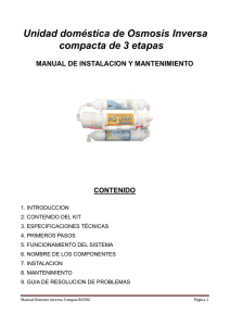 Manual for RO-50G-3 etapas - Equipos Osmosis Inversa Domestica