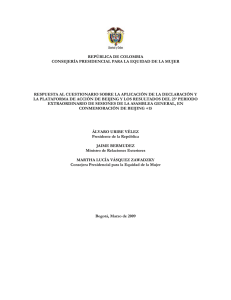 república de colombia consejería presidencial para la equidad