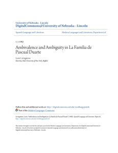 Ambivalence and Ambiguity in La Familia de Pascual Duarte