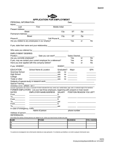 application for employment