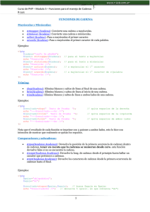 Curso de PHP – Modulo 5 – Funciones para el manejo de Cadenas