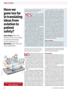 Have we gone too far in translating ideas from aviation to patient