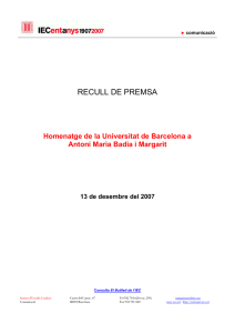 recull de premsa - Institut d`Estudis Catalans