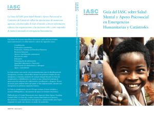 Guía del IASC sobre Salud Mental y Apoyo Psicosocial en