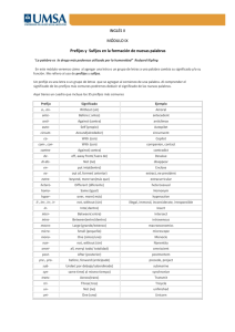 INGLÉS II MÓDULO IX Prefijos y Sufijos en la formación de