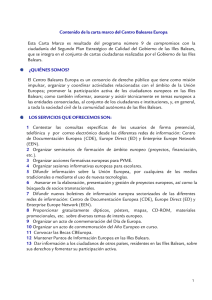 Contenido de la carta marco del Centro Baleares Europa Esta Carta