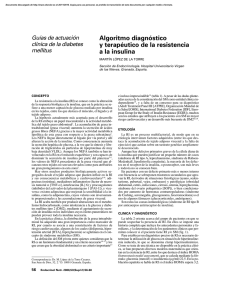 Algoritmo diagnóstico y terapéutico de la resistencia a la insulina