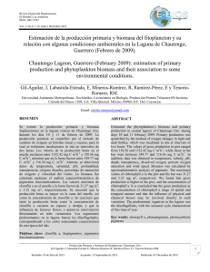 Estimación de la producción primaria y biomasa del fitoplancton y