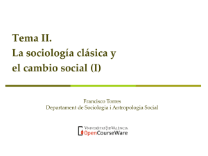 La sociología clásica del cambio social - OCW-UV