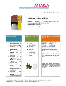 VITAMINA: B2 (hidrosoluble)