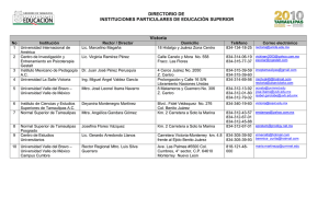 DIRECTORIO DE INSTITUCIONES PARTICULARES DE