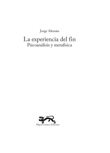 La experiencia del fin - Miguel Gómez Ediciones