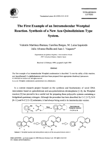 The First Example of an Intramolecular Westphal Reaction