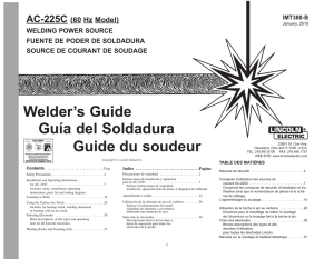 Welder`s Guide Guía del Soldadura Guide du