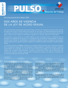 DOS AÑOS DE VigEnciA DE LA LEY DE AcOSO SEXUAL