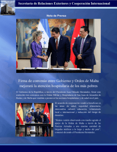 Firma de convenio entre Gobierno y Orden de Malta mejorará la